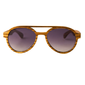 Zebrawood Aviator Wooden Polarized Sunglasses