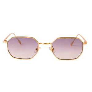 Geometric Gold & Purple Gradient Sunglasses
