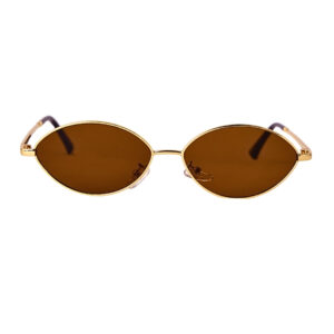 Gold Oval Polarized Sunglasses UV400