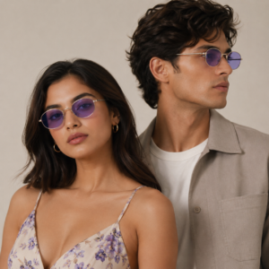 Luxe Purple Oval Polarized Sunglasses