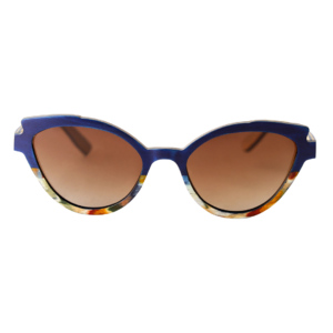 Cat-Eye Wooden Sunglasses - Blue Artistry