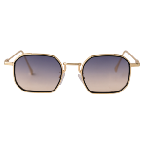 Gold Retro Octagon Polarized Sunglasses
